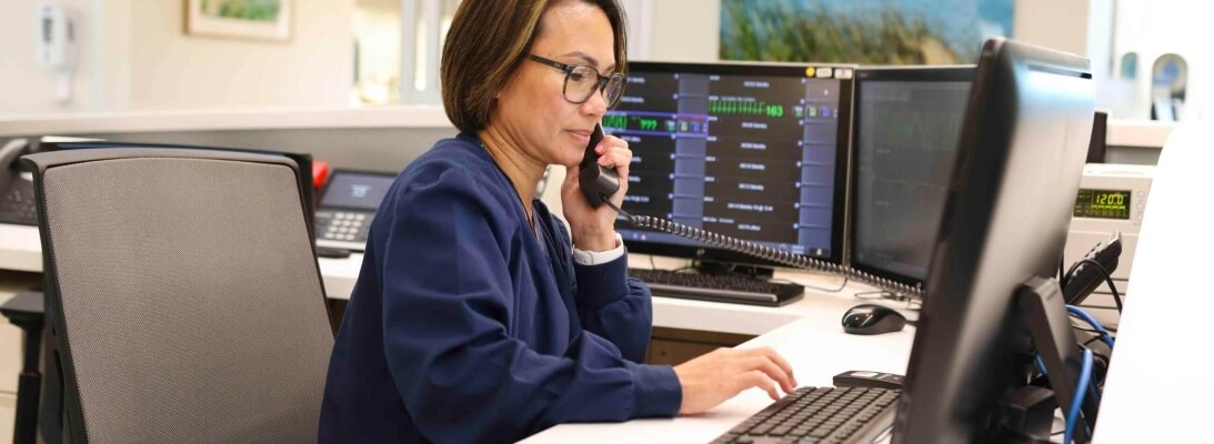 nurse answering a call
