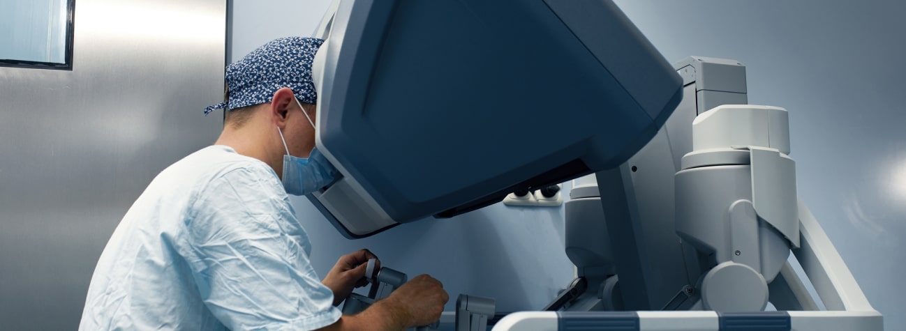 physician using an operating robot