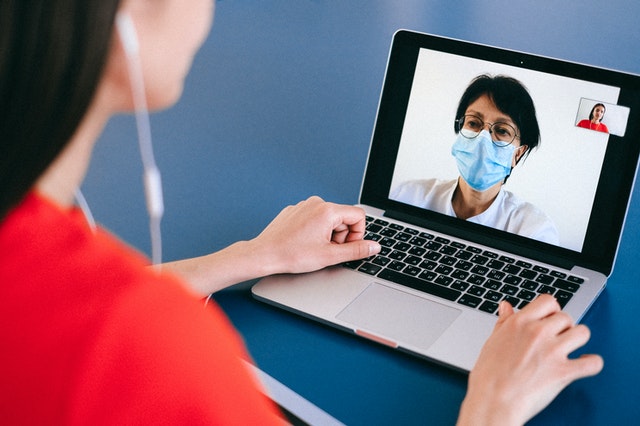 Doctor and patient meeting virtually