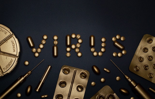 The word virus spelled out