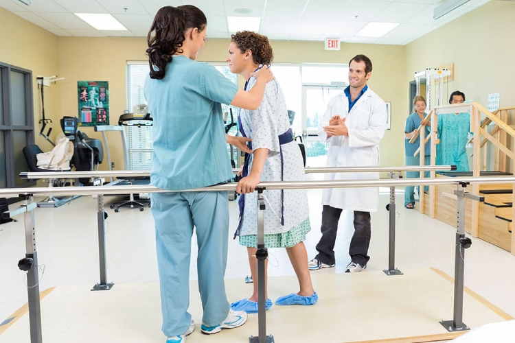 patient getting physical therapy
