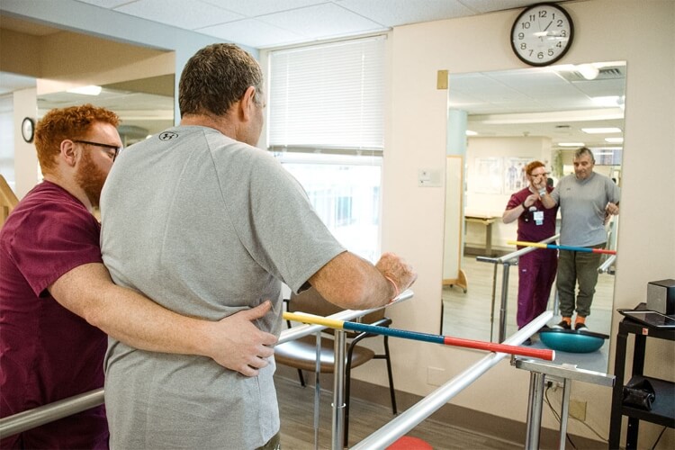 patient doing physical therapy