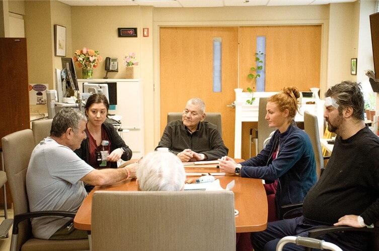 group of people around a table