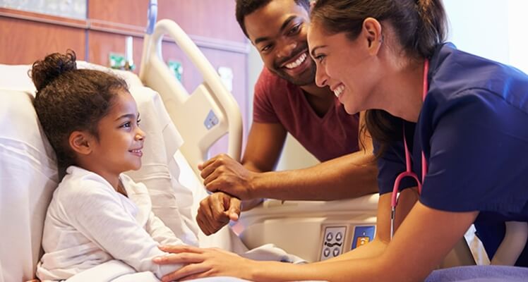 nurse caring for a child