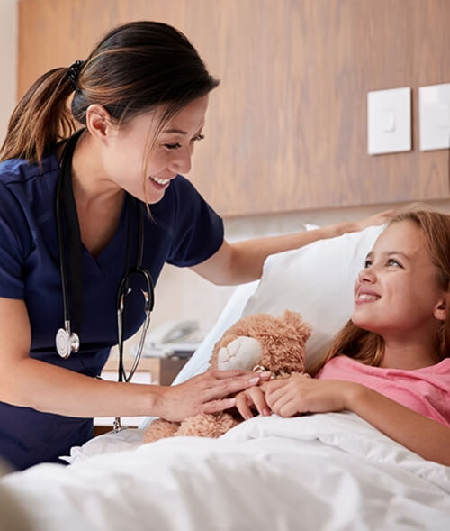 nurse caring for a child